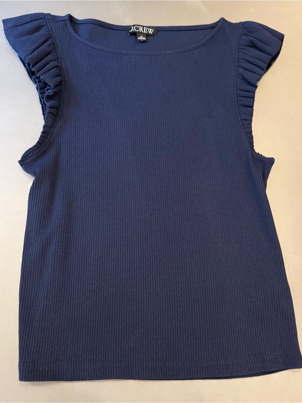 J. Crew Navy Ribbed Top - Picture 3 of 8